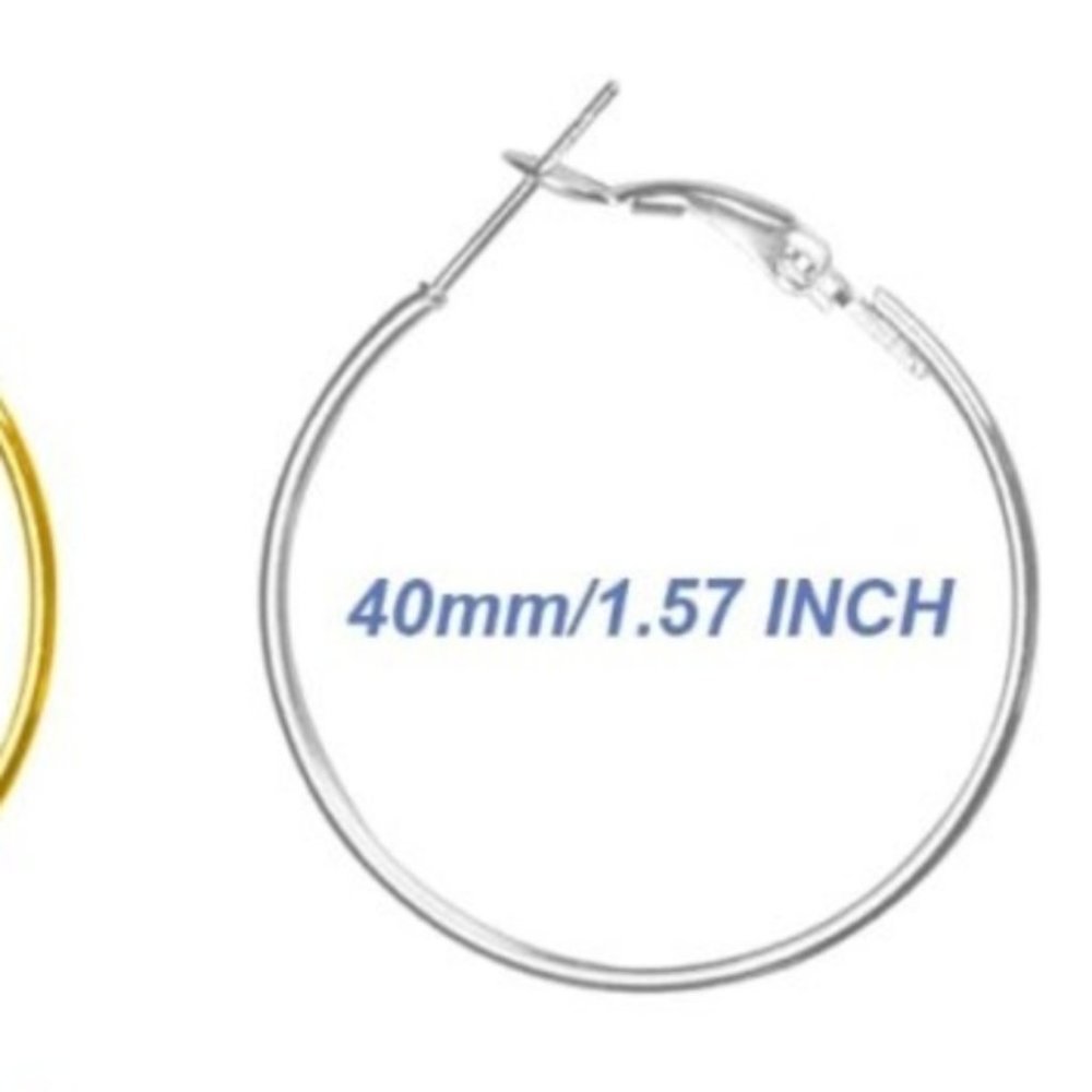 Natural Stone Hoop Earrings with Hypoallergenic metal.๐ - Picture 6 of 8